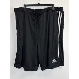 adidas Climalite Athletic Shorts Men's 3XLT Black White 3 Stripes‎ BOS Logo 11"